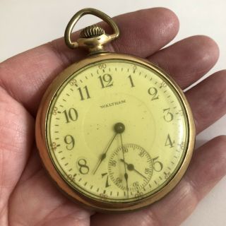 Antique Gold Plated Waltham Pocket Watch 307bw