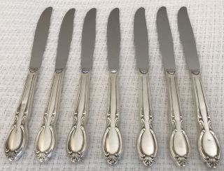 7 X Antique Vintage Silver Plate Handle Cutlery Knives