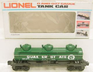 Lionel 6 - 6302 O Scale Quaker State Triple Dome Tank Car Ex/box
