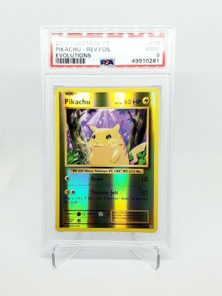 2016 Pokemon Xy Evolutions Pikachu Reverse Holo Psa 9 35