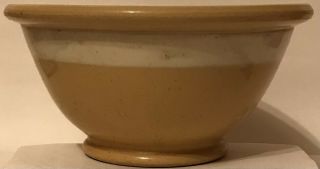 Antique Medium,  8.  3/4’’ Yellow Ware Bowl With White Stripe