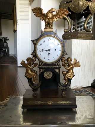 Early Antique Austrian Grand Sonnerie Portico Clock 2