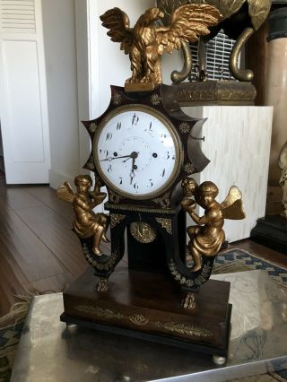 Early Antique Austrian Grand Sonnerie Portico Clock 6