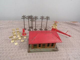 Vintage Model Railroad Train Station Ticket Office Tin - Unbranded W/accessories