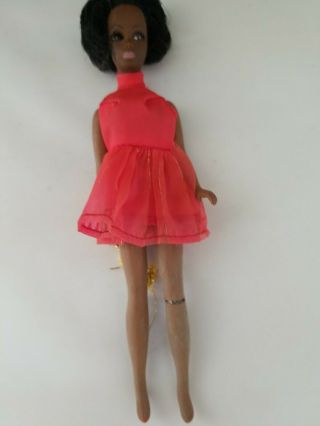 1970 Rare Topper Dawn African American Black Dale Doll W Pink Dress