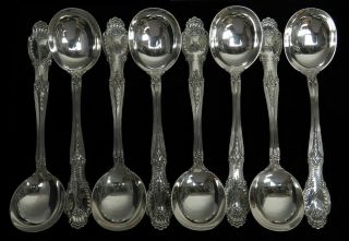 Tiffany & Co Richelieu (10) Sterling Silver 8 " Gumbo Soups Spoons