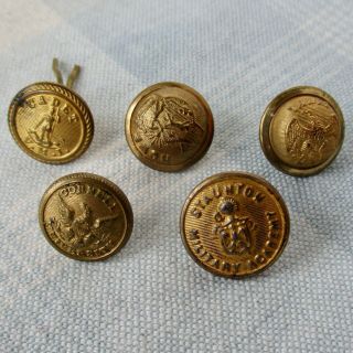 5 Vintage School Buttons,  Vmi,  Howe,  Kmi,  Cornell,  Staunton Military Academy