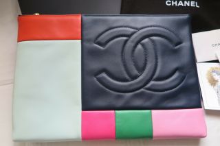 CHANEL 2015 multicolor clutch pouch for o case classic 2.  55 boy bag backpack 3