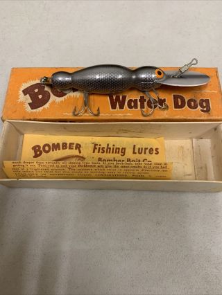 Vintage Bomber Fishing Lure Waterdog 1600 B.  M.  And Paperwork
