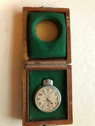 1942 Hamilton Bureau of Ships U.  S.  Navy Chronometer Watch Model 22 Runs 2