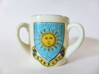 Arcadian Crested Ware Loving Cup,  Banbury,  Antique Crested China