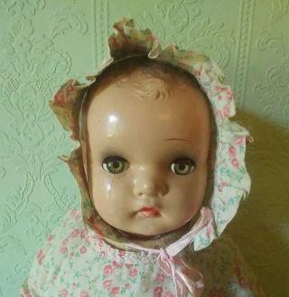 Antique Horseman Composition Mama Baby Doll 18 Inch Handmade Dress Bonnet Aafa