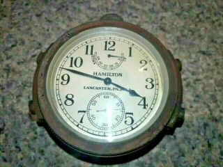 Wwii Us Navy Hamilton Chronometer 1943 Marked Bureau Of Ships Us Navy With Case