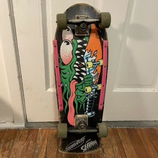 Vintage Santa Cruz Slasher Keith Meek 1980s Independent Skateboard Deck Og