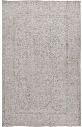 Muted Color Antique Evenly Worn Tebriz Distressed Area Rug Hand - Knotted 9x12