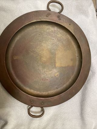 Authentic Gustav Stickley Hammered Copper Tray With Makers Mark