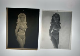 Vintage Nude Bunny Yeager Pin - Up 4x5 Film Negative & Photo Self Portrait 8