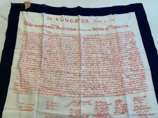 Vintage Echo Declaration Of Independence 100 Silk Scarf