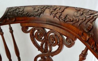 Antique Colonial Revival Hand Carved CORNER CHAIR.  Refinished.  Solid & Sturdy 2