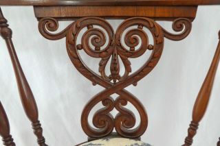 Antique Colonial Revival Hand Carved CORNER CHAIR.  Refinished.  Solid & Sturdy 3