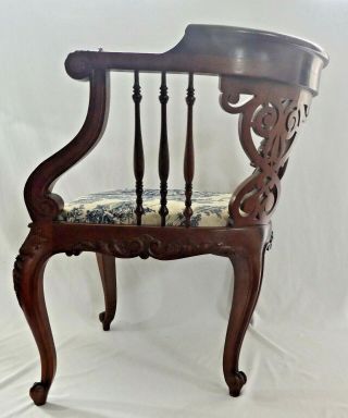 Antique Colonial Revival Hand Carved CORNER CHAIR.  Refinished.  Solid & Sturdy 5