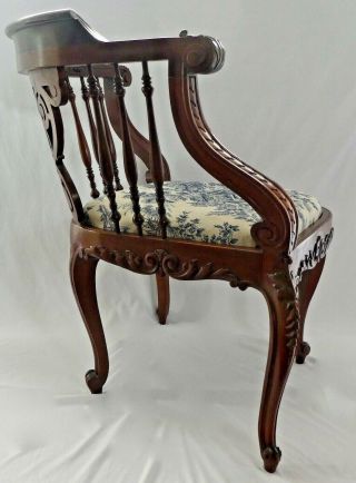 Antique Colonial Revival Hand Carved CORNER CHAIR.  Refinished.  Solid & Sturdy 6