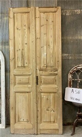 Tall Pair Antique French Double Doors,  Raised Panel Doors,  European Doors A58