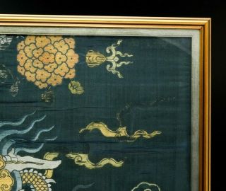 EARLY CHINESE IMPERIAL GOLD THREAD DRAGON SILK TAPESTRY PANEL MING QING DYNASTY 6