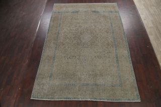 Antique Muted Traditional Distressed Area Rug Evenly Low Pile Hand - knotted 8x12 2