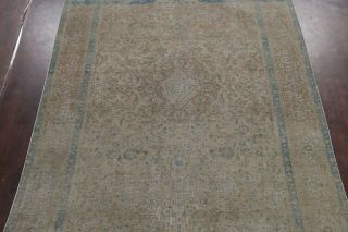 Antique Muted Traditional Distressed Area Rug Evenly Low Pile Hand - knotted 8x12 3