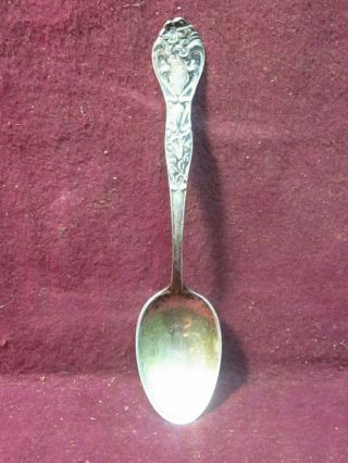 Vintage Sterling Unknown Maker Floral 1902 Demitasse Spoon 3 7/8 " 7g No Mono