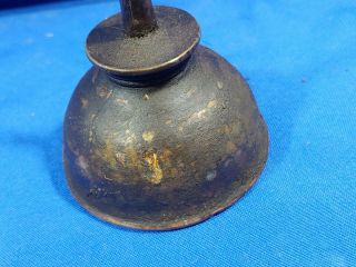 Antique - VTG Oiler Oil Can Copper - Gold - Tone Old Metal Rod Spout 2