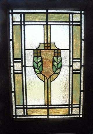 Large Antique Arts & Crafts Stained Glass Window 24 " X 36 " Circa,  1900