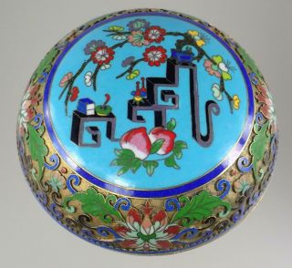 Antique Chinese Republic Bronze Enamel Cloisonne Enamel Champleve Floral Box
