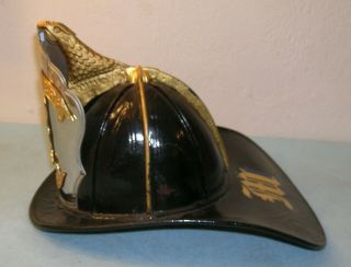 Antique Norristown Pa High Eagle Helmet W/ Nickel - Plated Shield Montgomery Fire