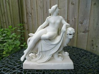 Antique 19thc Minton Parian Naked Female Figure " Ariadne & The Panther " C1868
