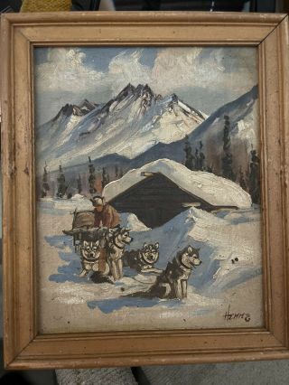 Ellen Henne Goodale Oil Painting 1950 Vintage Native Alaskan Plein Air Landscape