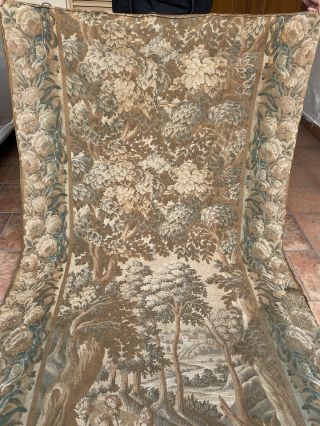 A Huge Antique French Wall Hanging Tapestry 120 X 250 Cm Rare Piece