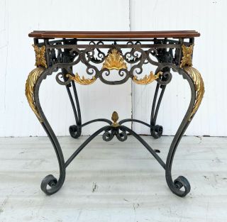 Vintage Maitland Smith Iron And Brass Side Table