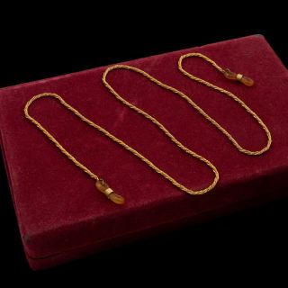 Antique Vintage Art Deco 14k Gold Filled Gf Eyeglass Holder Chain Necklace 6g