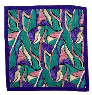 Guy Laroche Purple Scarf 100 Silk Art Print 33”/34”