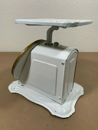 Vintage White Metal Columbia Family Kitchen Scale - 24 pounds 2