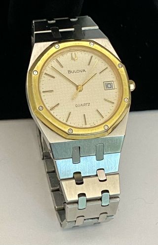 Bulova Royal Oak Quartz Vintage Watch Rare Two Tone