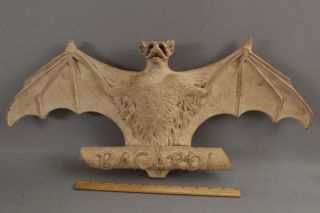 Rare Unique 19thc Antique Bacardi Rum,  Life - Size Bat Prototype Logo Sign