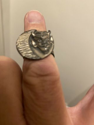 Vintage Antique Devil Satan Lucifer Ring From 1930s To 40s.  Very Unique & Rare