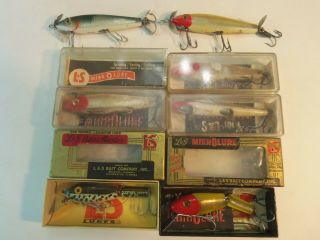 Seven L & S Mirror Lures And Six Boxes
