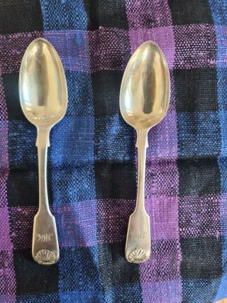 Georgian Silver Dessert Spoons 1830 - 40 John James Whiting
