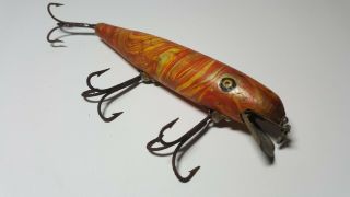 Old Vintage Antique Pflueger Pal - O - Mine Scramble Color Wood Wooden Fishing Lure