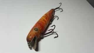 Old Vintage Antique Pflueger Pal - O - Mine Scramble Color Wood Wooden Fishing Lure 2