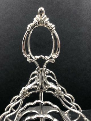 Large Victorian sterling silver toast rack London 1864 6